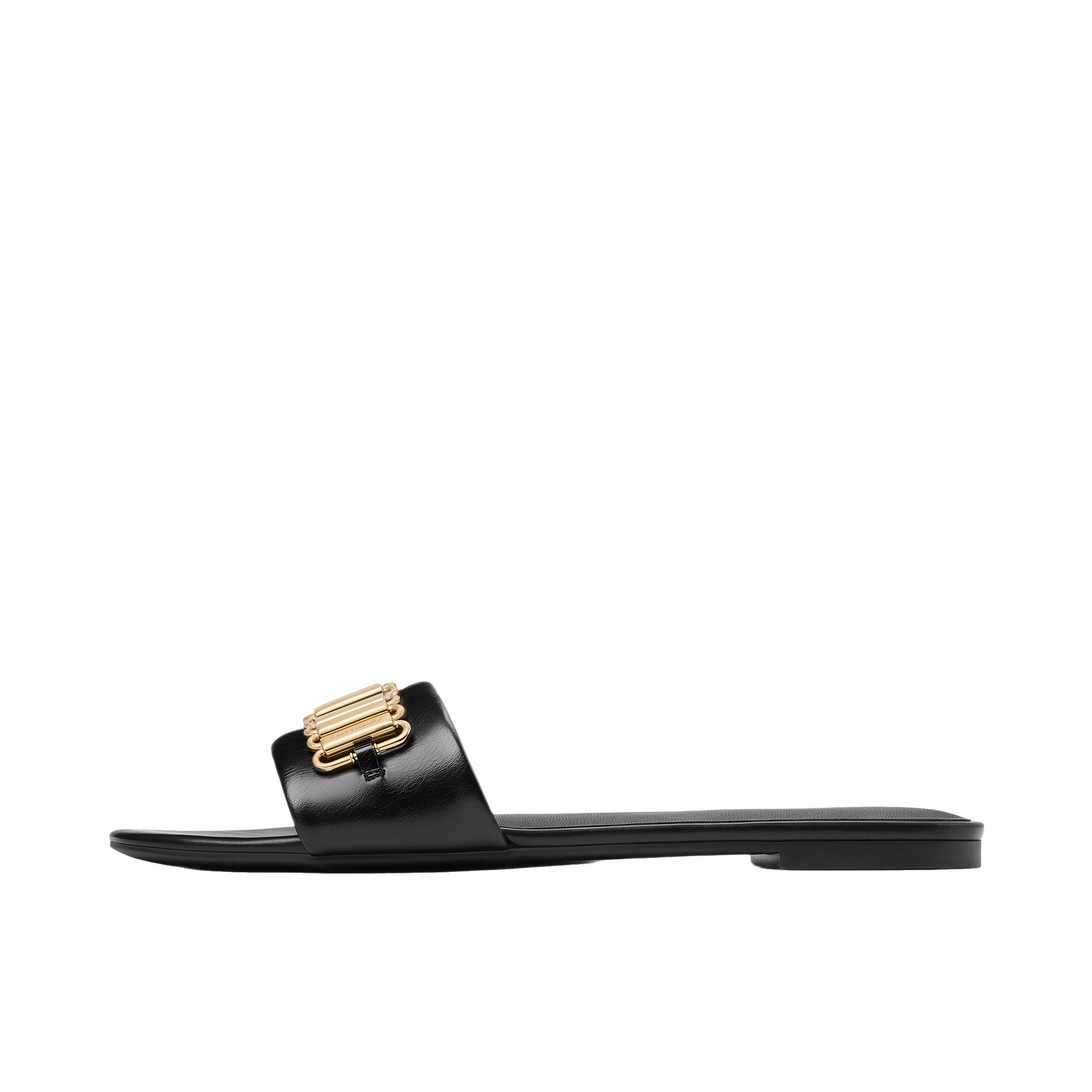 推荐商品：CHARLES&KEITH 拖鞋 时尚简约百搭休闲 CK1-70381251 女款/黑色