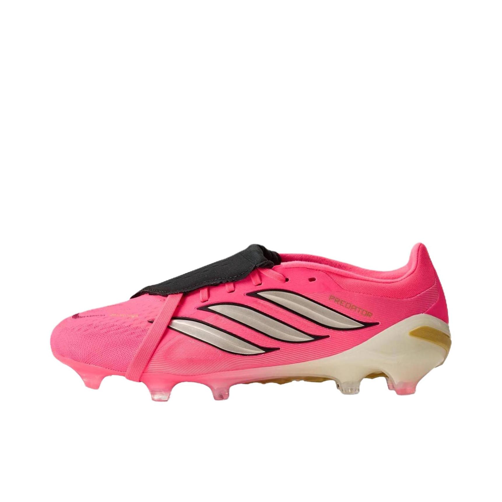 推荐商品：adidas 猎鹰26 Predator Elite FT AG 足球鞋 顶级胶质短钉人草防滑包裹性 玫粉色/白色 