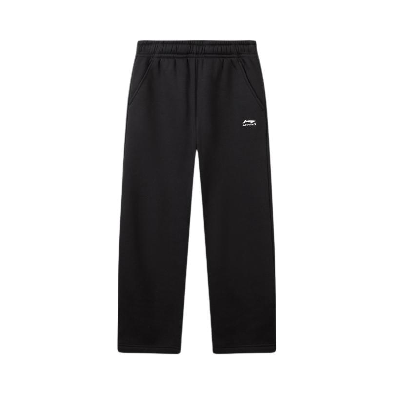 推荐商品：Li Ning/李宁童装 2026AW 加绒口袋松紧运动长裤 中大童 YKLW219 黑