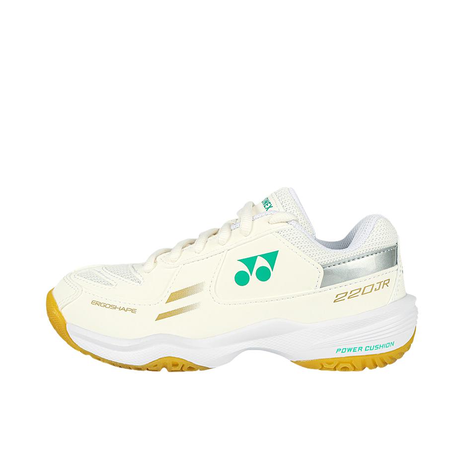 推荐商品：YONEX/尤尼克斯 运动鞋儿童 比赛训练减震 魔术贴/大童/米色/白色