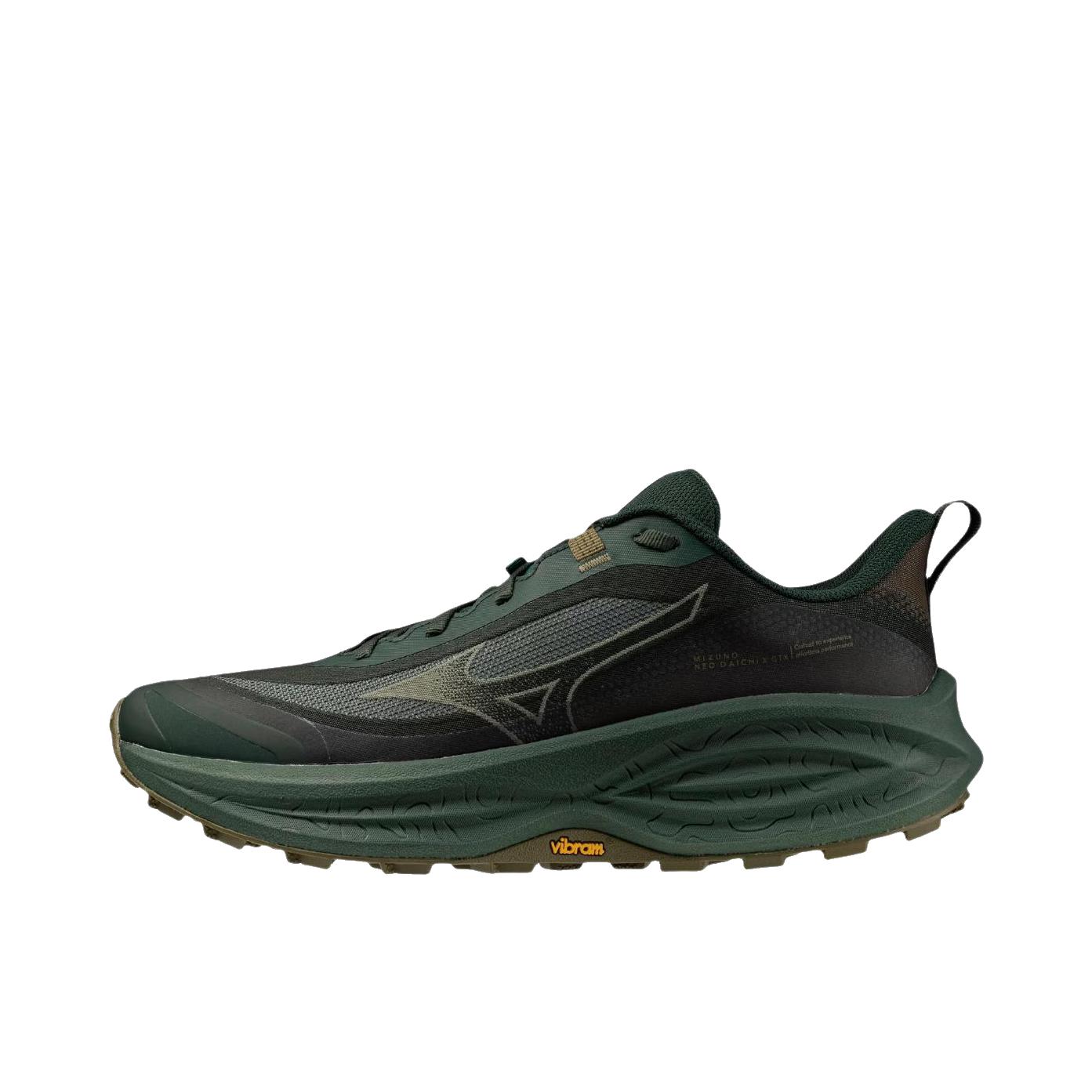 推荐商品：Mizuno/美津浓 NEO DAICHI 10 跑鞋 百搭休闲舒适 黑色/绿色