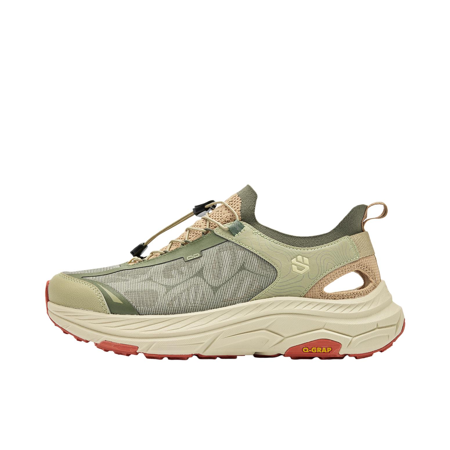 推荐商品：乔丹体育 溯溪鞋 户外鞋 轻便防滑透气支撑 QXF093262902 暗茶色/榆枝绿