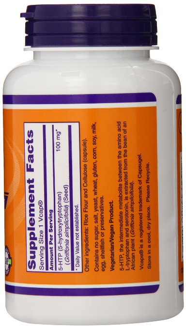 销量第一nowfoods安神抗焦虑五羟色氨酸胶囊