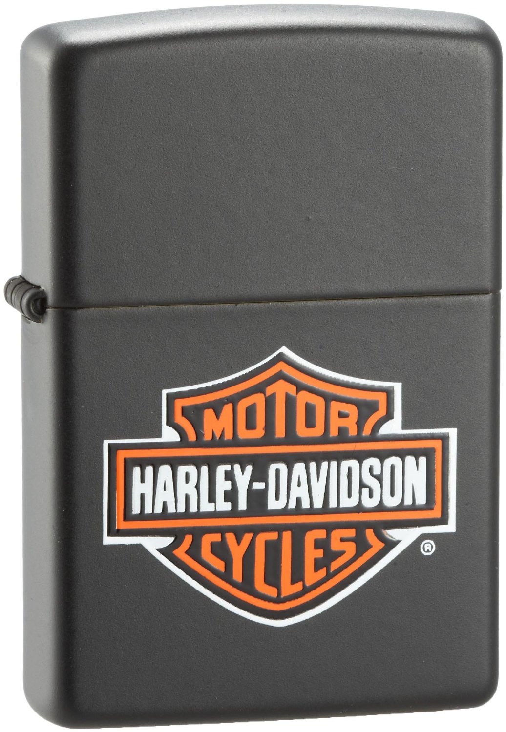 哈雷精神!zippo 芝宝 打火机 哈雷黑杠盾 黑哑漆 彩印