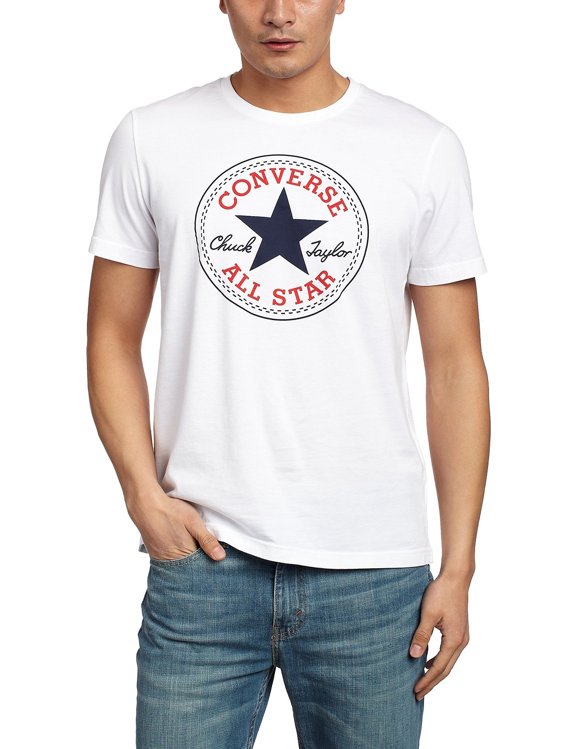 特殊尺码好价!converse匡威男式短袖t恤11236c714(白色)