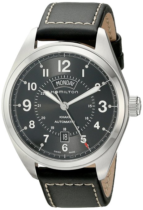 超值优惠!hamilton卡其野战 h70505733 男士双历机械表