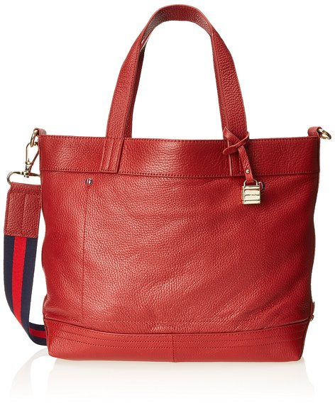 两色可选tommyhilfiger汤米鹅卵石纹女士真皮手提肩挎包