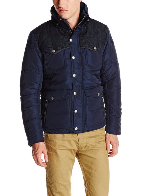 暴跌!意大利迪赛diesel 男士蓝色时尚 棉服外套