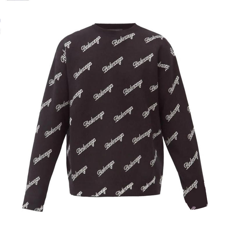 balenciaga 巴黎世家 字母草写logo印花羊毛混纺毛衣