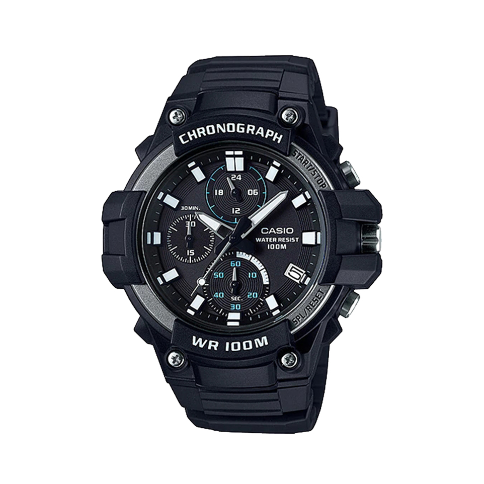 起casio/卡西欧 analogue 防水黑色石英电子动能男女情侣表mcw-100h