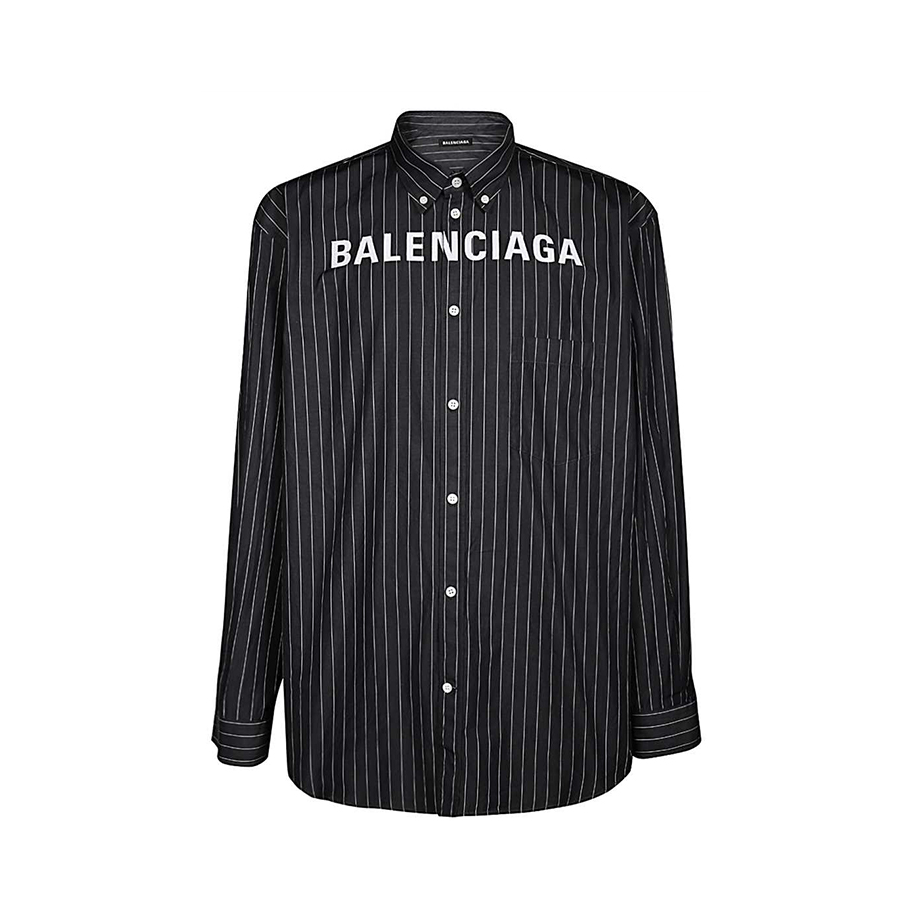 balenciaga 巴黎世家 ss20 条纹刺绣长袖衬衫