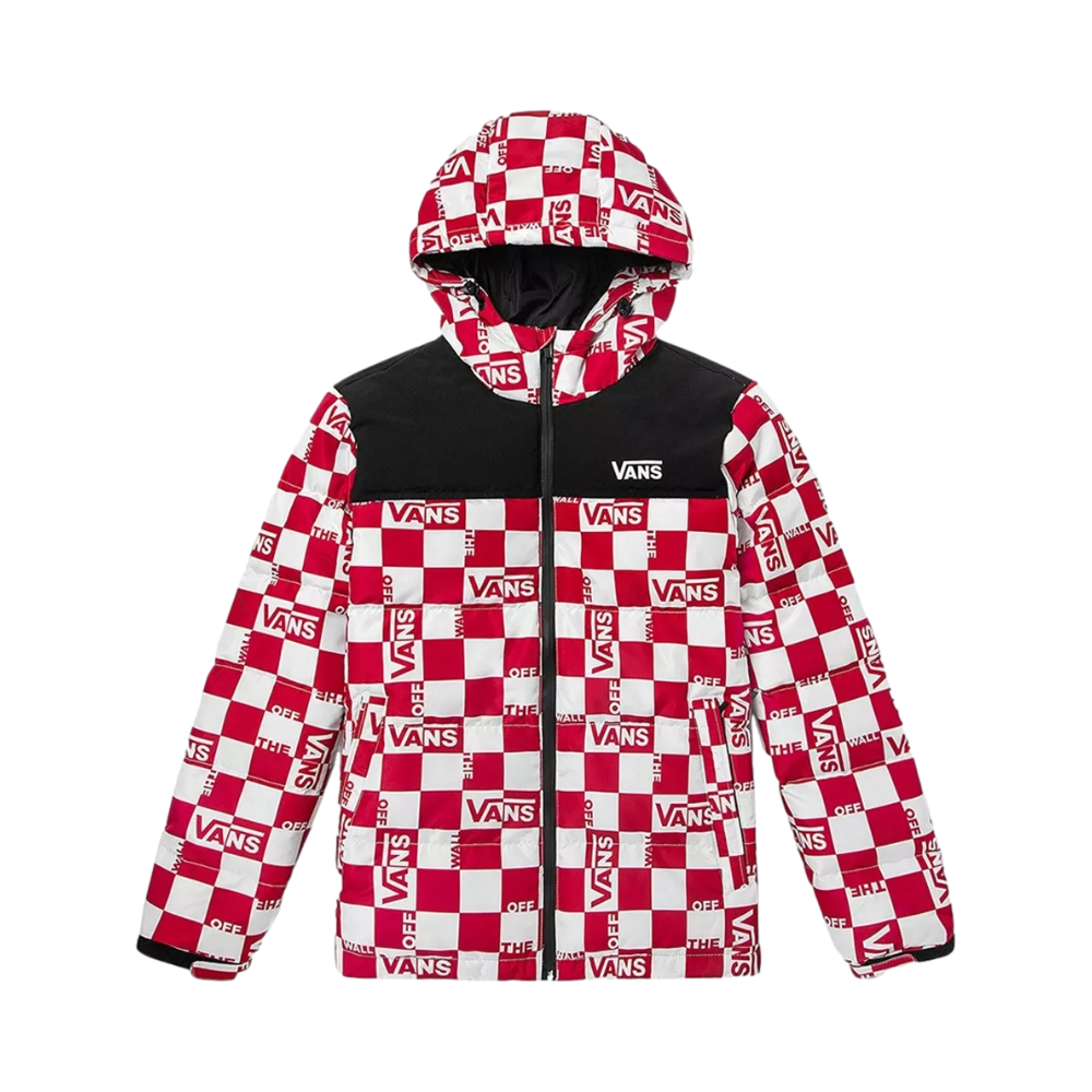 vans 短款棋盘格连帽羽绒服外套 vn0a54i2zt7
