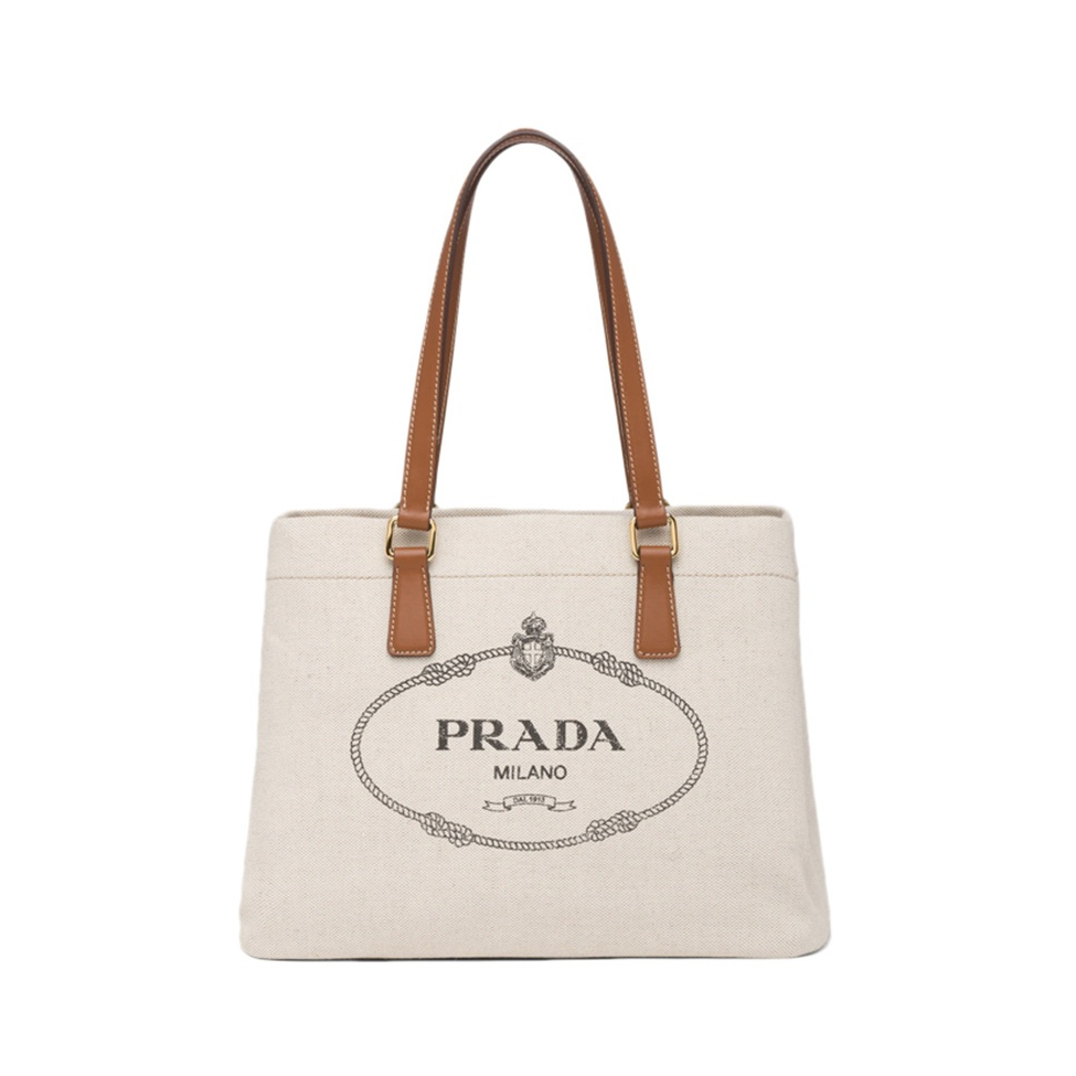 prada 字母logo印花單肩手提包 1bg356-2dli 米色