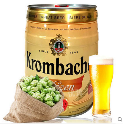 德国进口!krombacher科隆巴赫小麦啤酒5l桶装