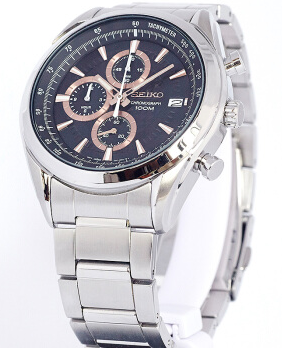 双重优惠!精工chronograph系列三眼计时码表石英男表ssb199j1