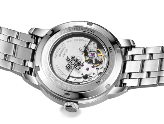 商务休闲!依波都市经典系列实心钢带机械男表36130115