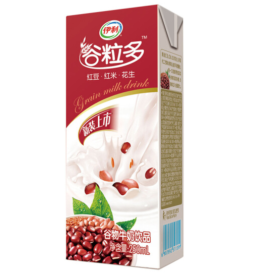 伊利谷粒多红谷牛奶饮品250ml*12盒/礼盒装!