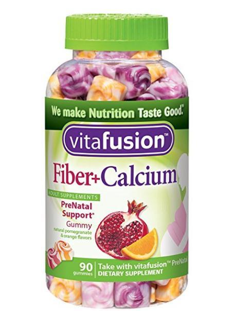 轻松补充!vitafusion 膳食纤维 钙孕妇维生素软糖 90粒