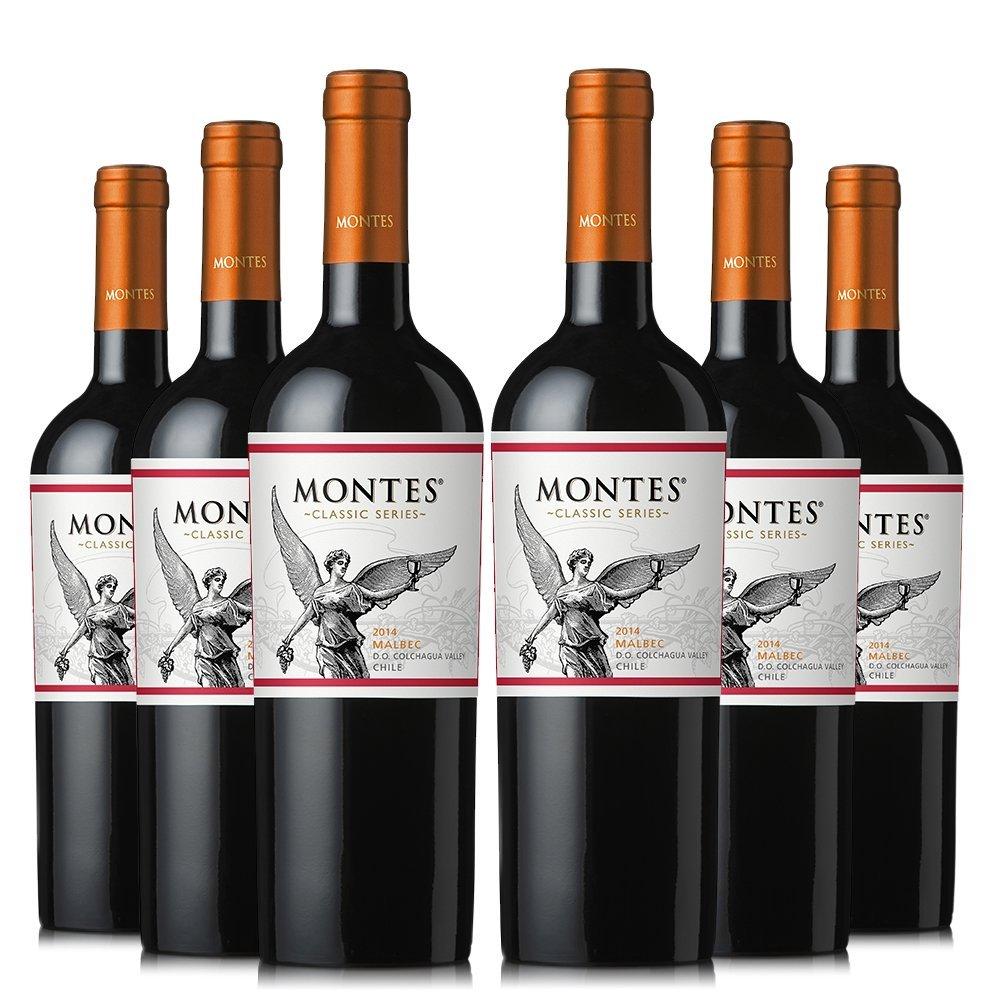 优雅口感!蒙特斯经典马尔贝克红葡萄酒整箱装750ml*6瓶