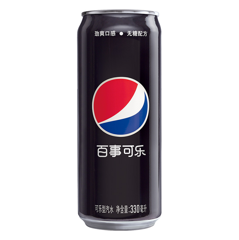 百事可乐无糖碳酸饮料细长罐330ml*24罐