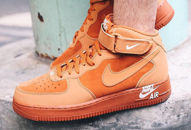 Nike,Air Force 1 Mid,Orange,31  这双 “小麦” 有点特别！Air Force 1 Mid 全新设计配色释出