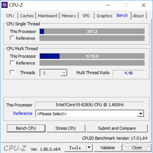 CPU-Z测试成绩