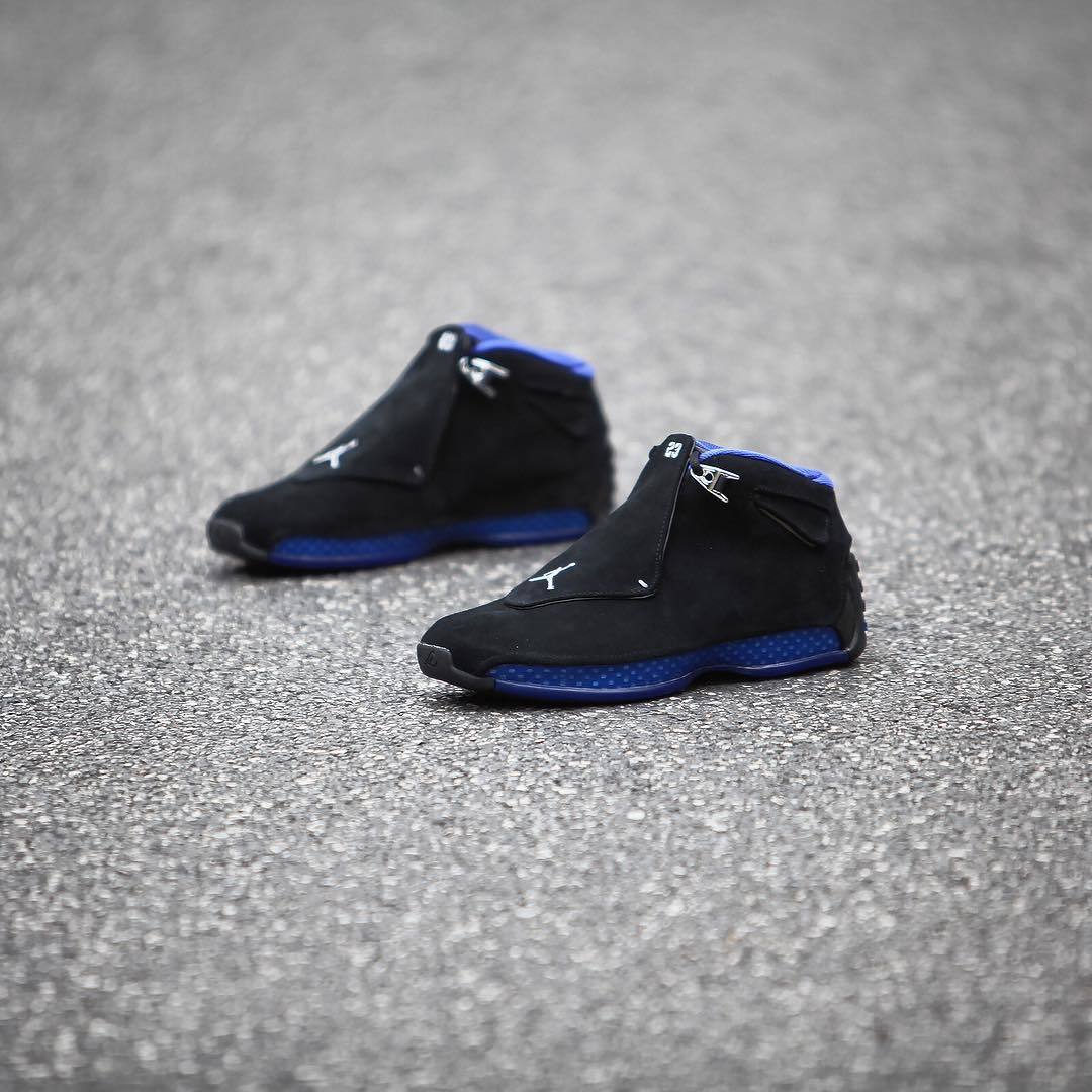 AJ18,Air Jordan 18,AA2494-007  与白蓝同级别的元年配色！黑蓝 Air Jordan 18 本周发售