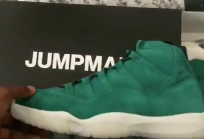 Air Jordan 11,AJ11  会不会有市售版本？超级碗专属绿麂皮 Air Jordan 11 首度曝光
