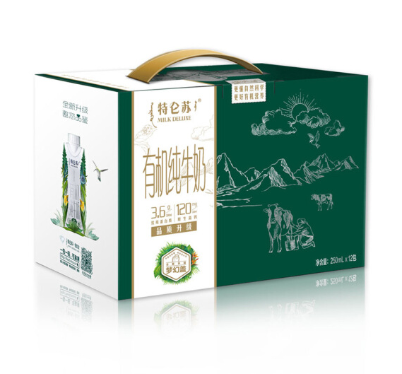 蒙牛特仑苏有机纯牛奶梦幻盖250ml12礼盒装