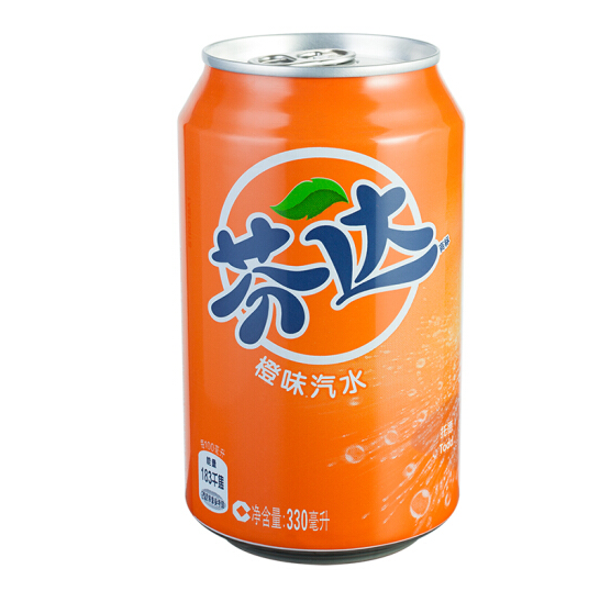 芬达fanta橙味汽水碳酸饮料330ml*24罐