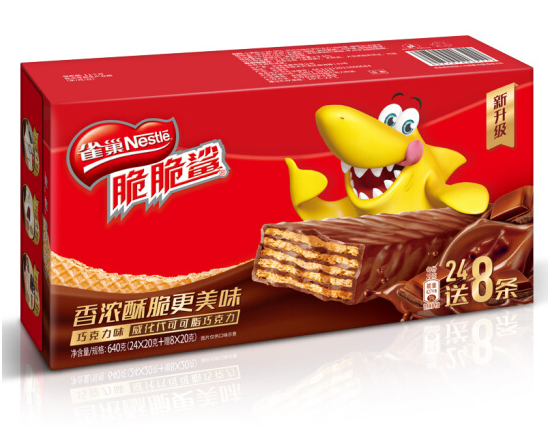 雀巢威化脆脆鲨巧克力口味640g