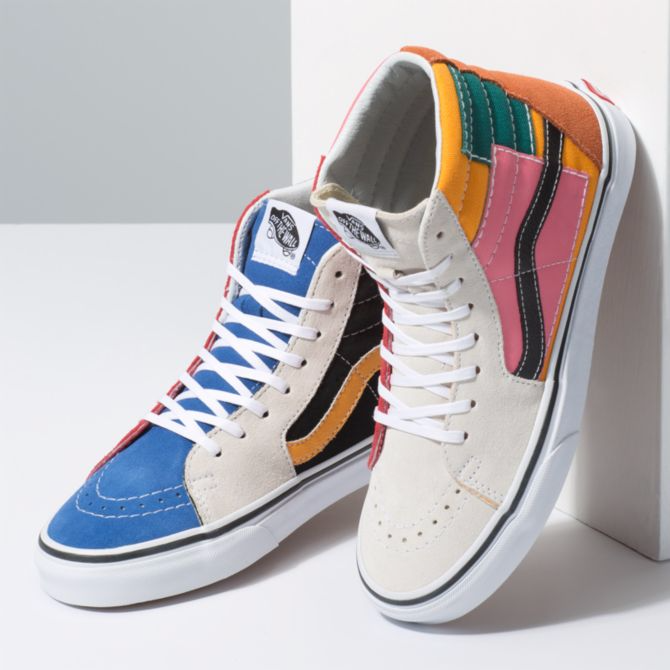 新款"鸳鸯",vans 推出不对称 sk8-hi "patchwork" 鞋款