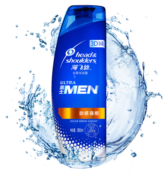 海飞丝男士洗发水劲感强根380ml