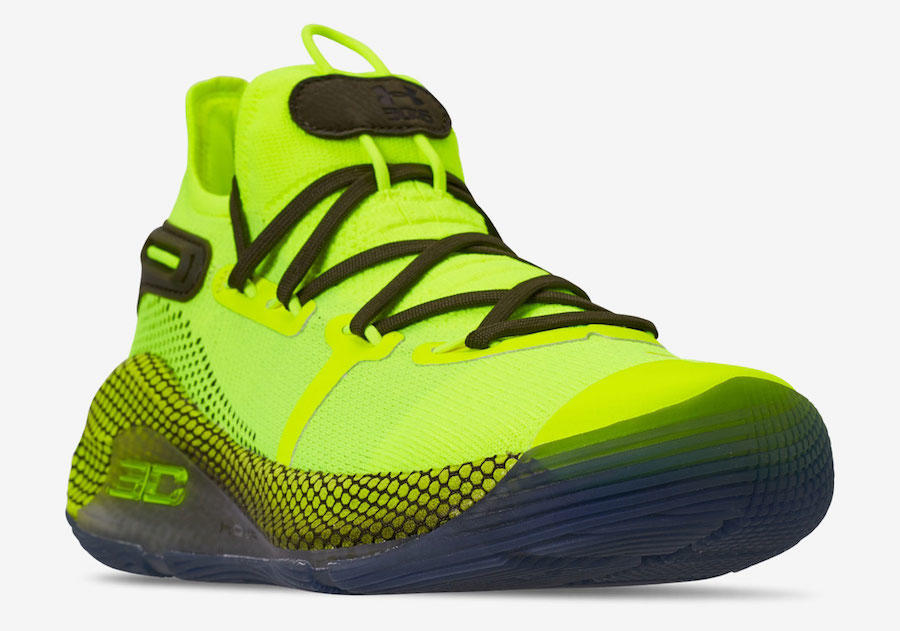 现身了,under armour curry 6 "hi vis yellow"