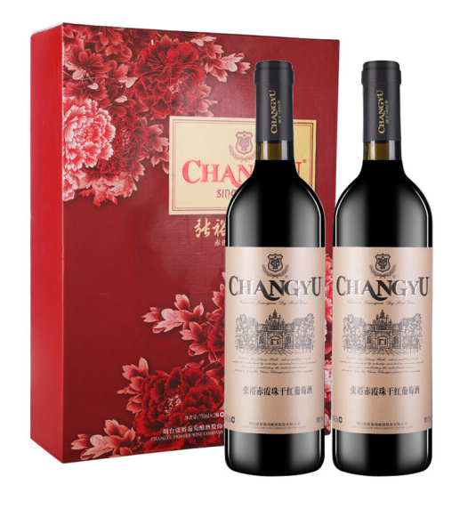 张裕赤霞珠干红葡萄酒花开富贵双支礼盒