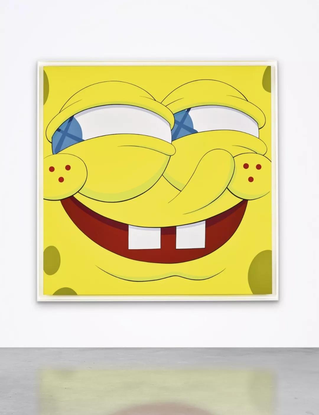kaws的这张以海绵宝宝为主题的《again and again》创作,达成高达9155
