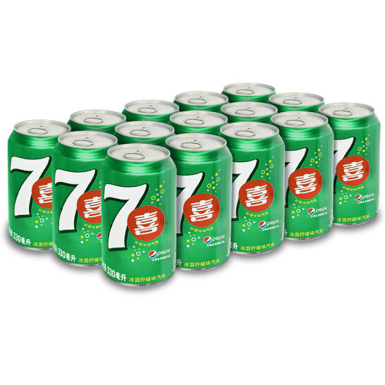 七喜 柠檬味 汽水 330ml*15罐*2件